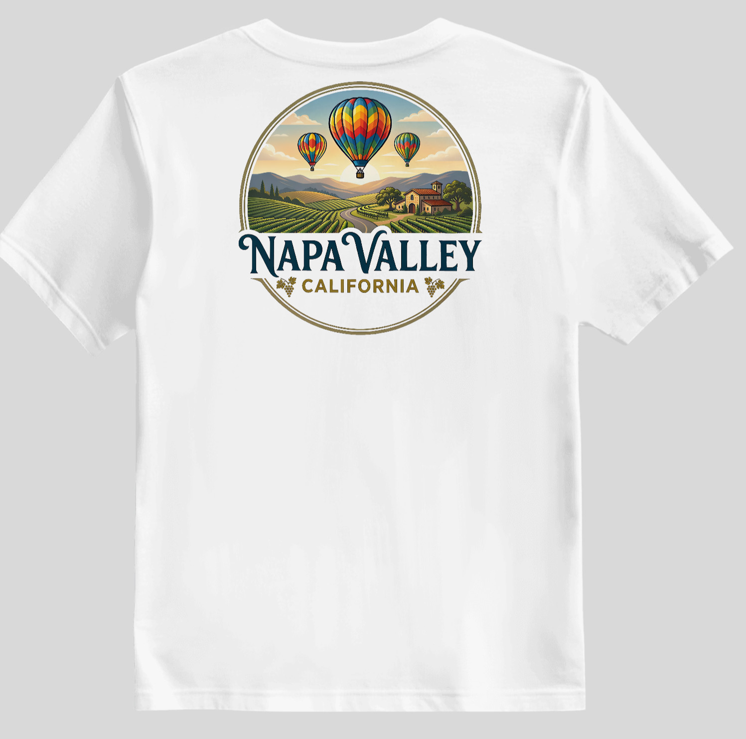 Napa Valley Wine Country Graphic Unisex T-Shirt- PC150 Balloon
