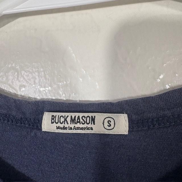 Buck Mason Shirt Mens Small Blue 100% Cotton Crewneck Tee Made USA Solid Basic