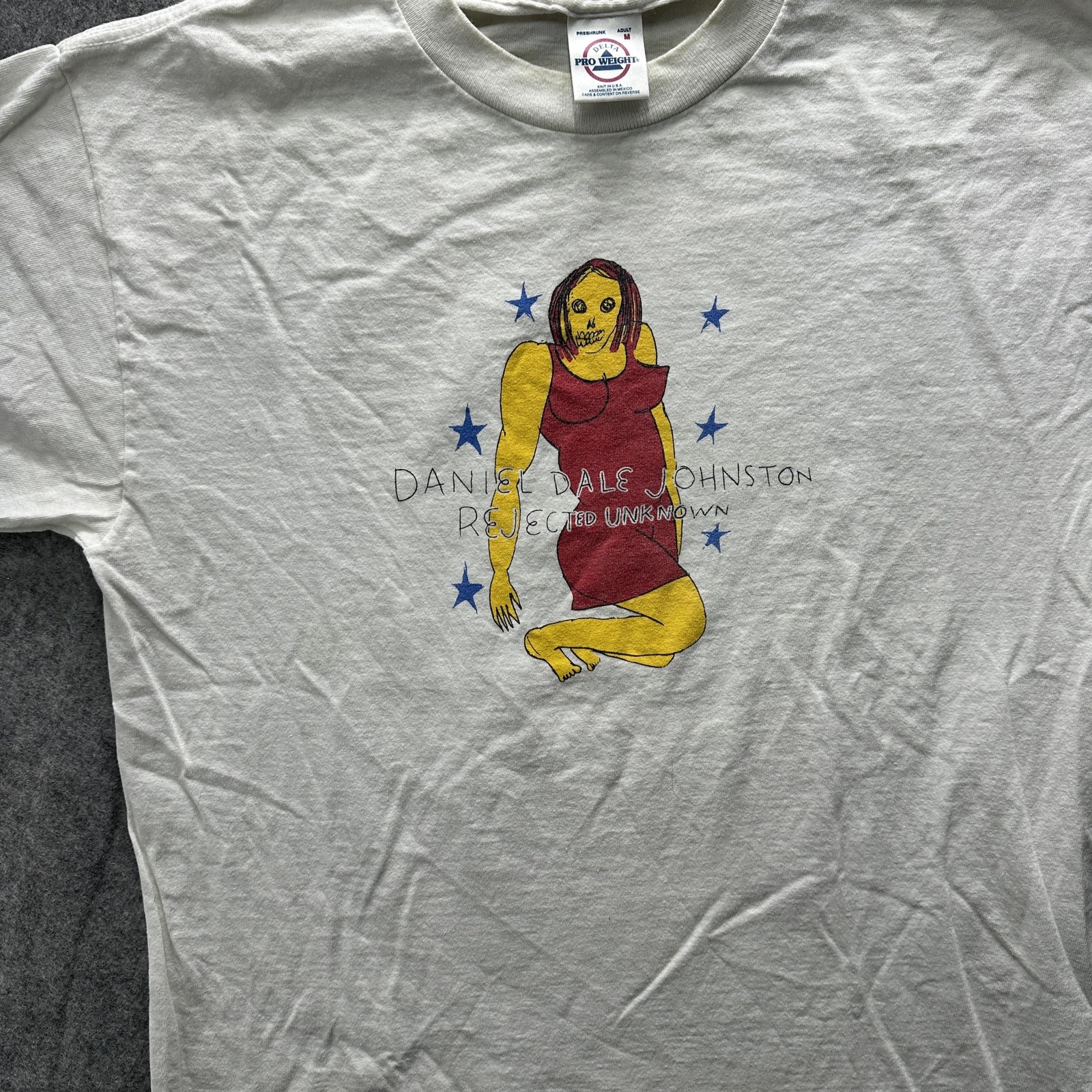 Vintage Daniel Johnston Rejected Unknown Delta Shirt Mens Medium Graphic Tee 90s