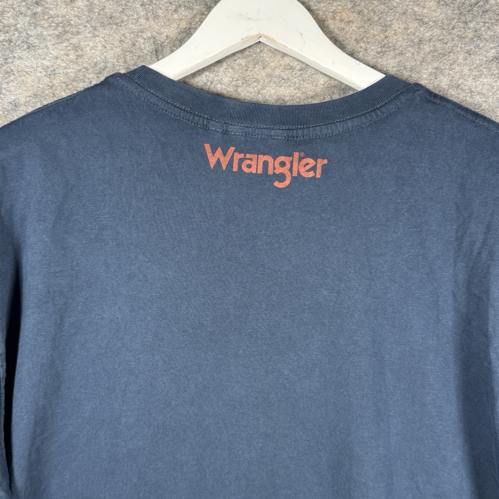 Wrangler Navy Blue Big Graphic Bengal Tiger Cotton T Shirt Mens Size M 24×29