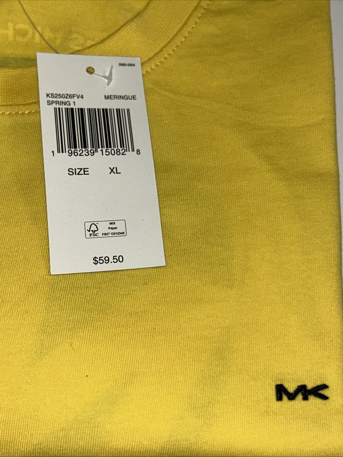 Michael Kors Meringue Yellow Black Logo Shirt – Size XL – NEW!