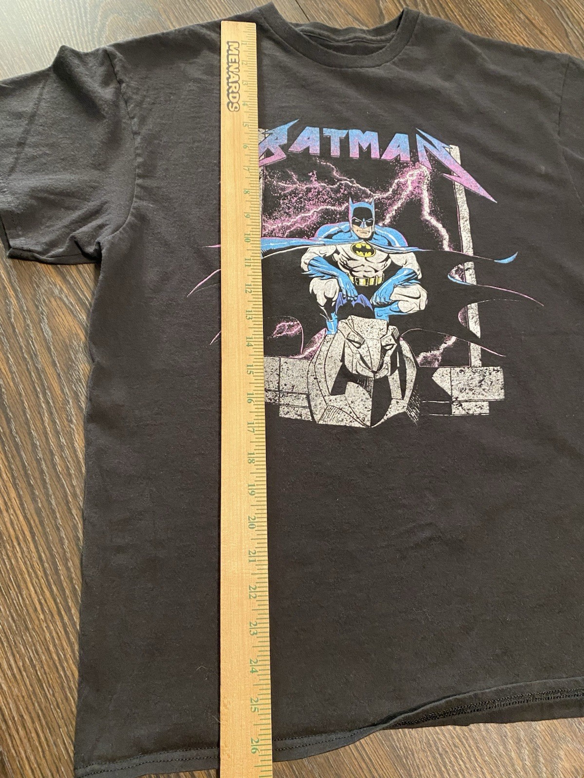 Batman METALLICA Script DC Universe Comic Gotham Black Men’s Large