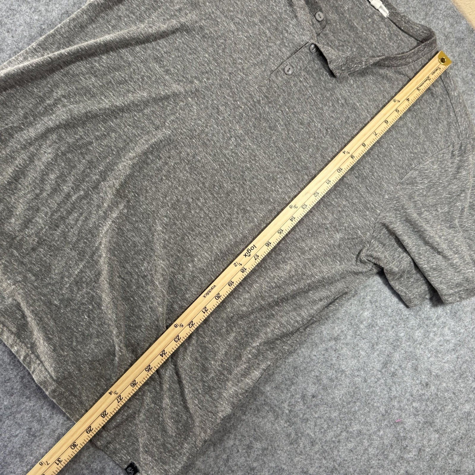 Threads 4 Thought Henley Shirt XXL Grey Heathered Short Sleeve Sustainable