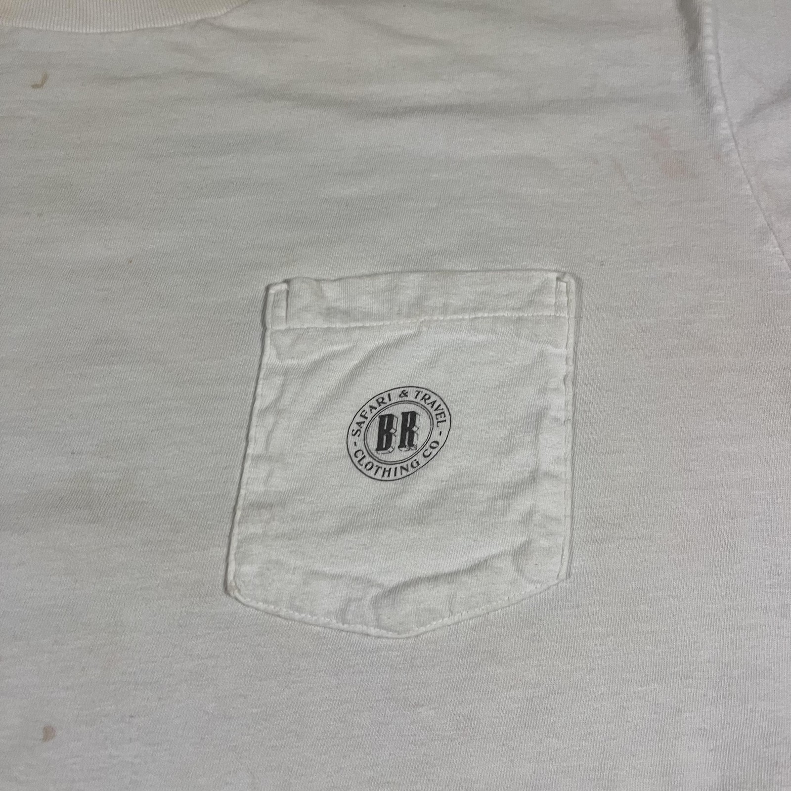 Vintage Banana Republic Shirt Mens Large White Tiger Safari Graphic Pocket Tee