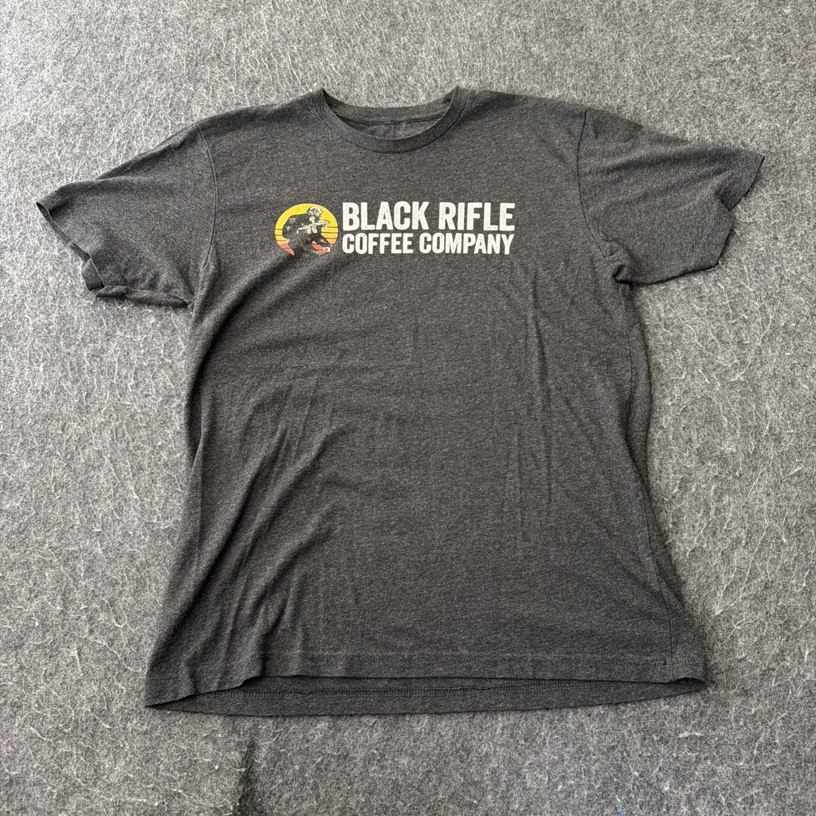 Black Rifle Coffee T Shirt Men Sz L Stretch Tee Military Tactical Black USA Fit