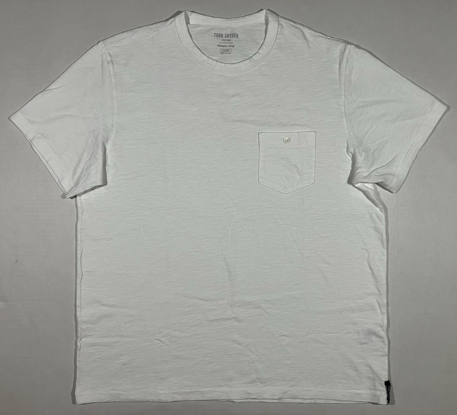 Todd Snyder New York Homespun Jersey Mens XL T Shirt White Pocket Short Sleeve
