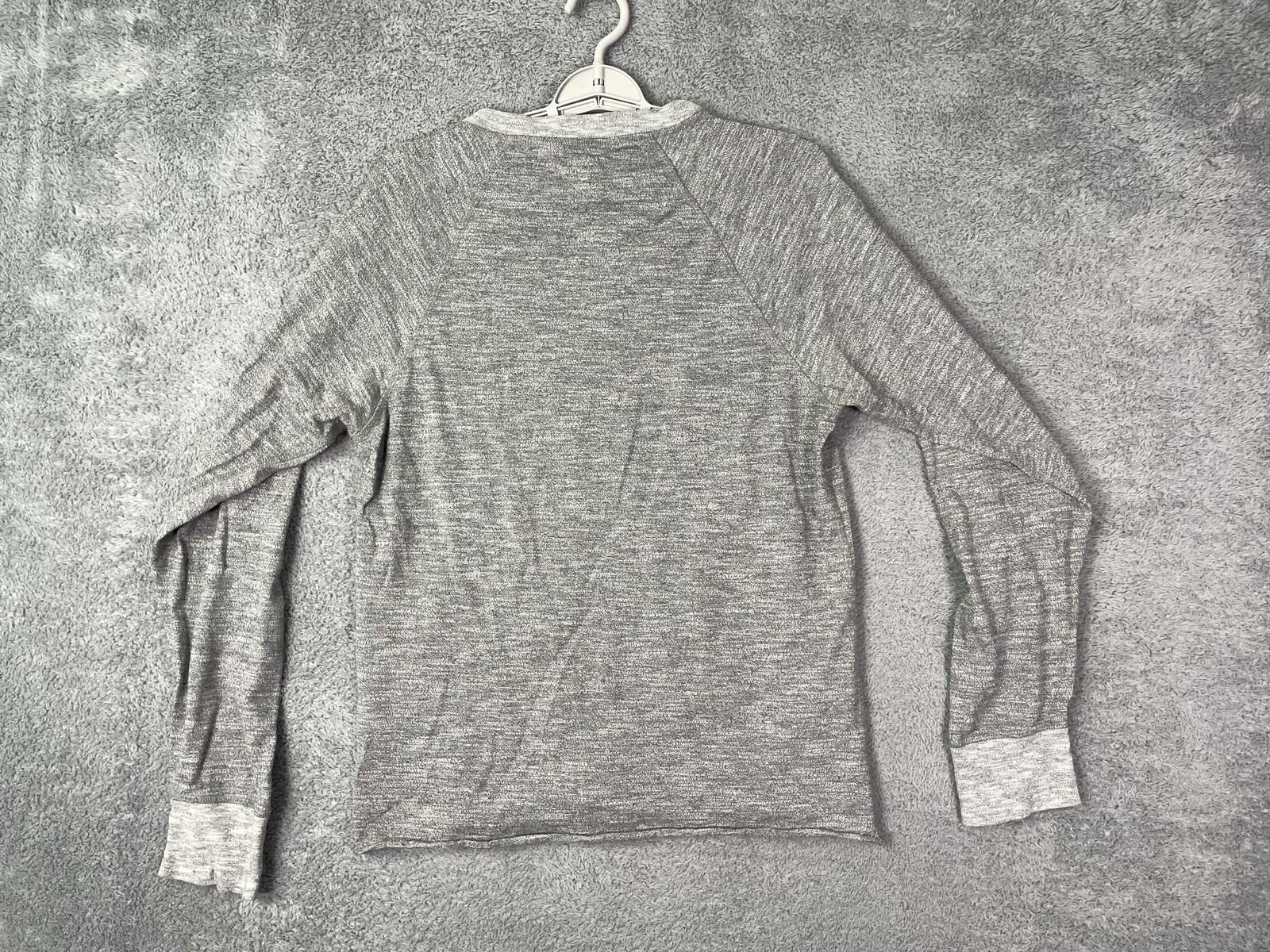 Rag & Bone Shirt Mens Large Gray Textured Long Sleeve Henley Jersey Top Casual