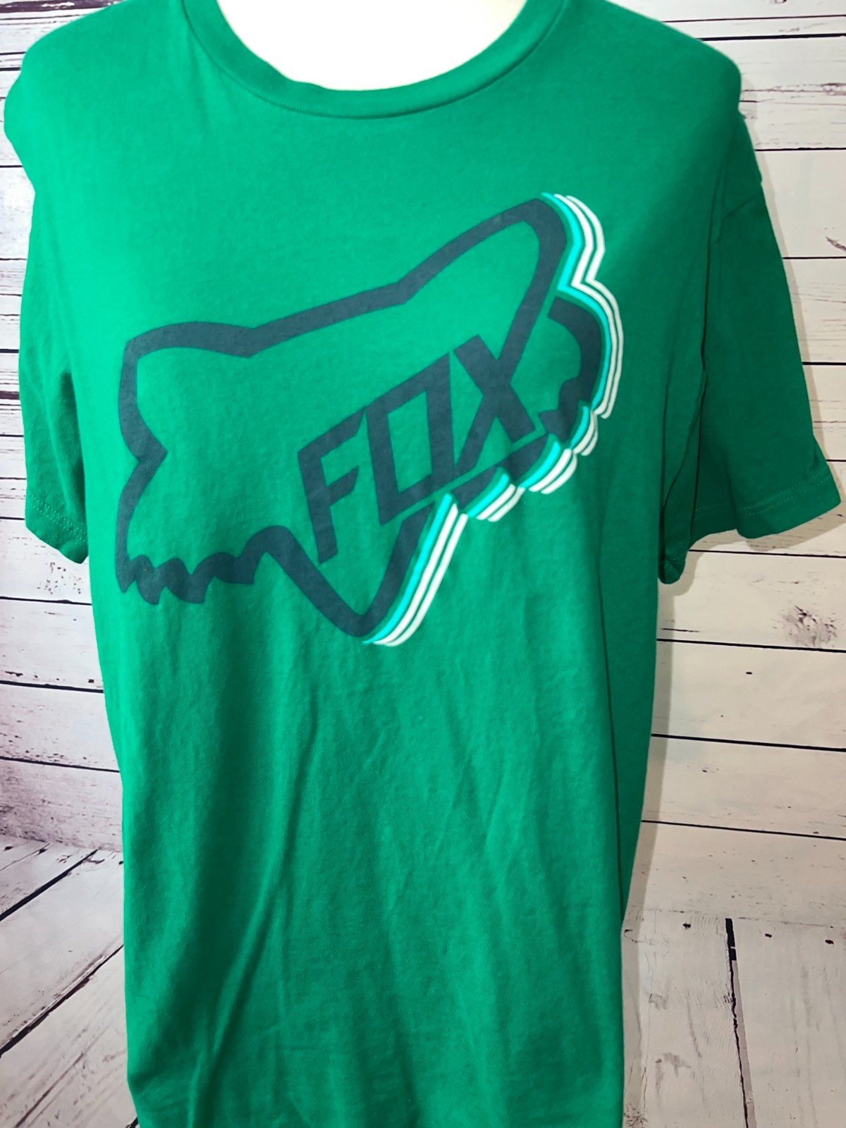 Fox Racing Tee Shirt size Large Mens Graphic T-Shirt Moto Motorcross Biker green