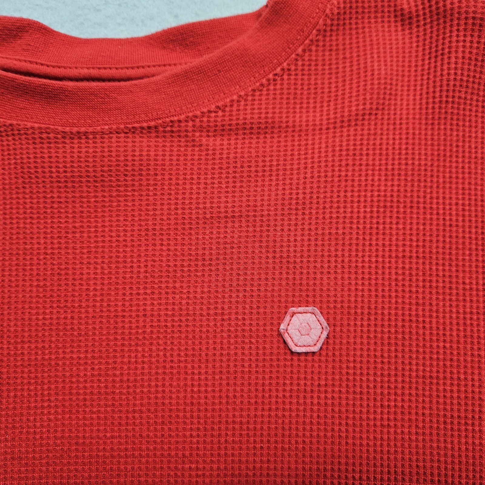 Southpole Waffle Knit Thermal Shirt Mens XL Fire Engine Red Fitted Slim Classic