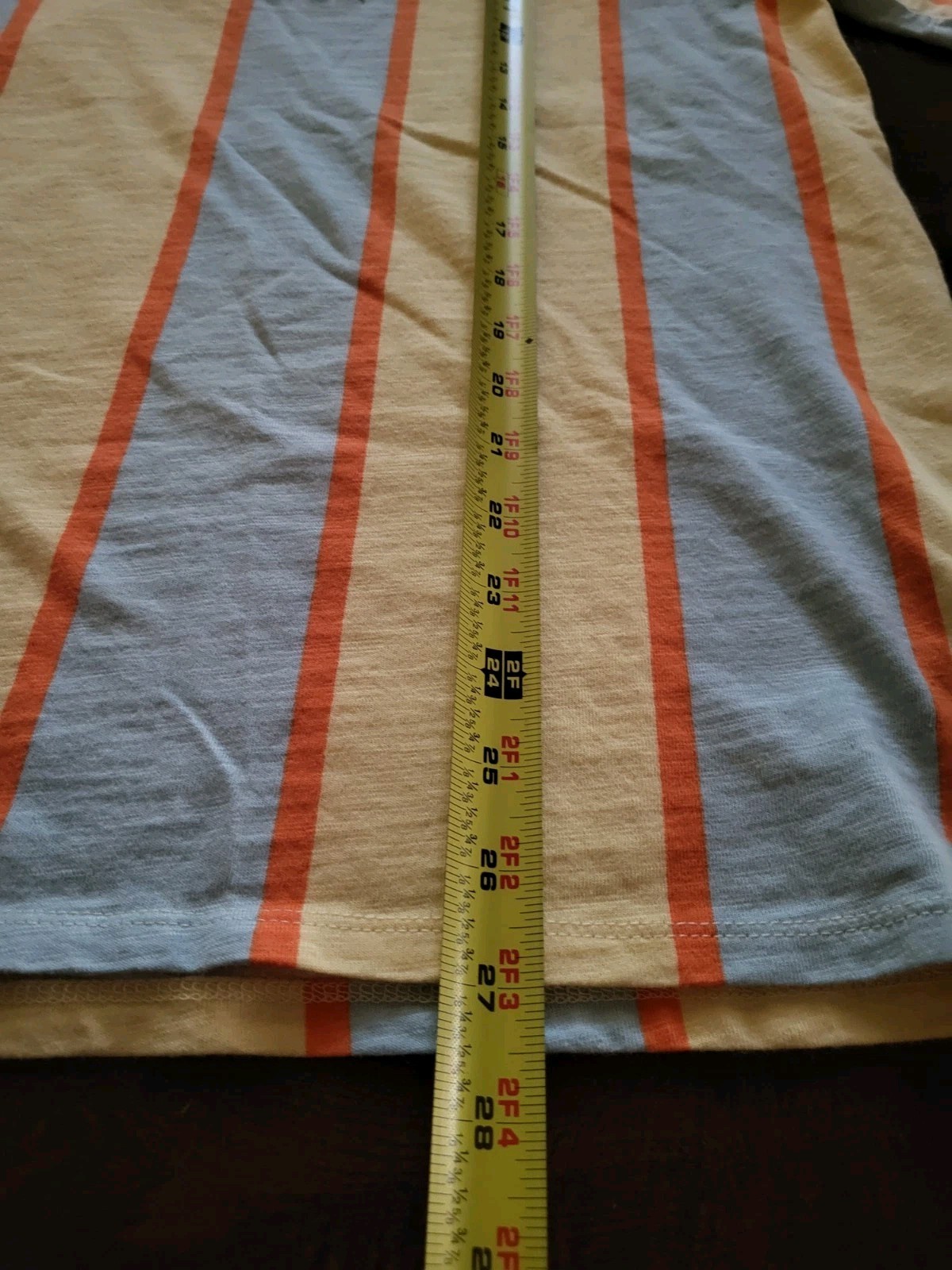 GUESS Originals GUE$$ Jeans Striped Embroidered Logo T-Shirt Yellow Blue S