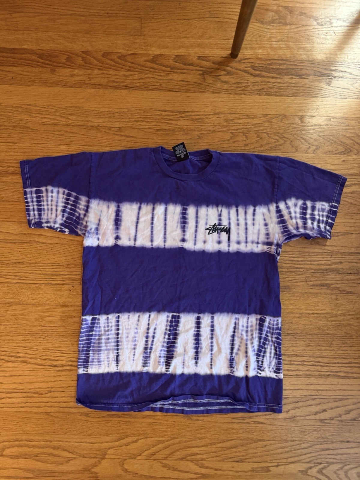 Stussy Purple white tie dye logo tshirt size Medium Stussy Sample Outlet
