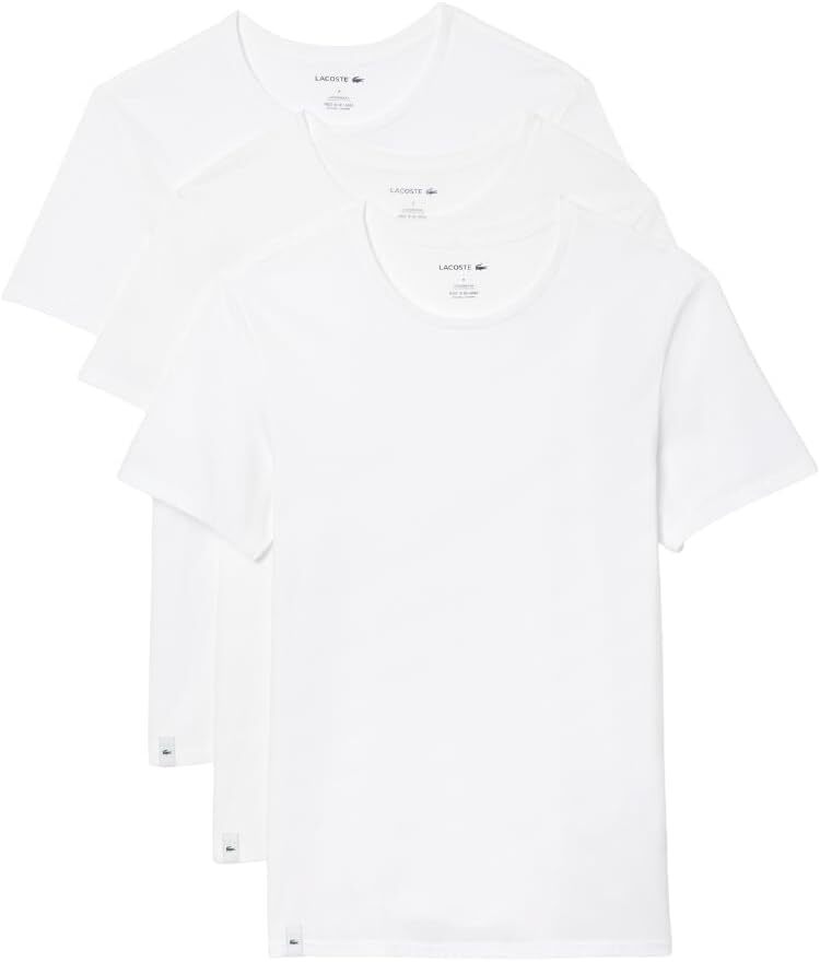 Lacoste Men’s Cotton Slim Fit Crew Neck T-Shirts (3 Pack)
