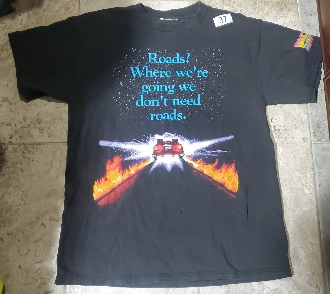 RARE Vintage 90s Back To The Future Roads Movie Promo Shirt Men’s Size Large