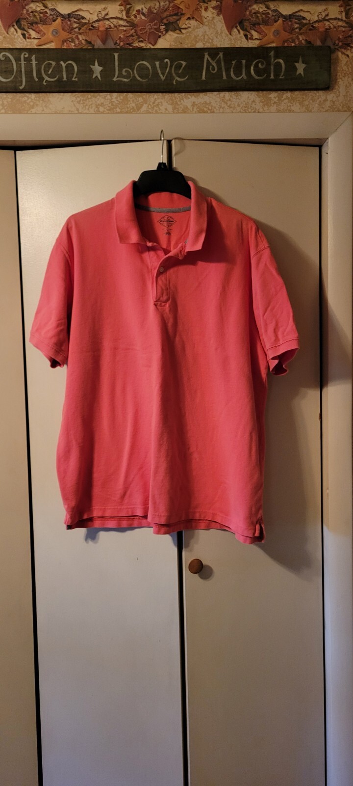 St Johns Bay XXL 2XL Mens Polo Shirt Short Sleeve Easy Care Pockets Pink Salmon