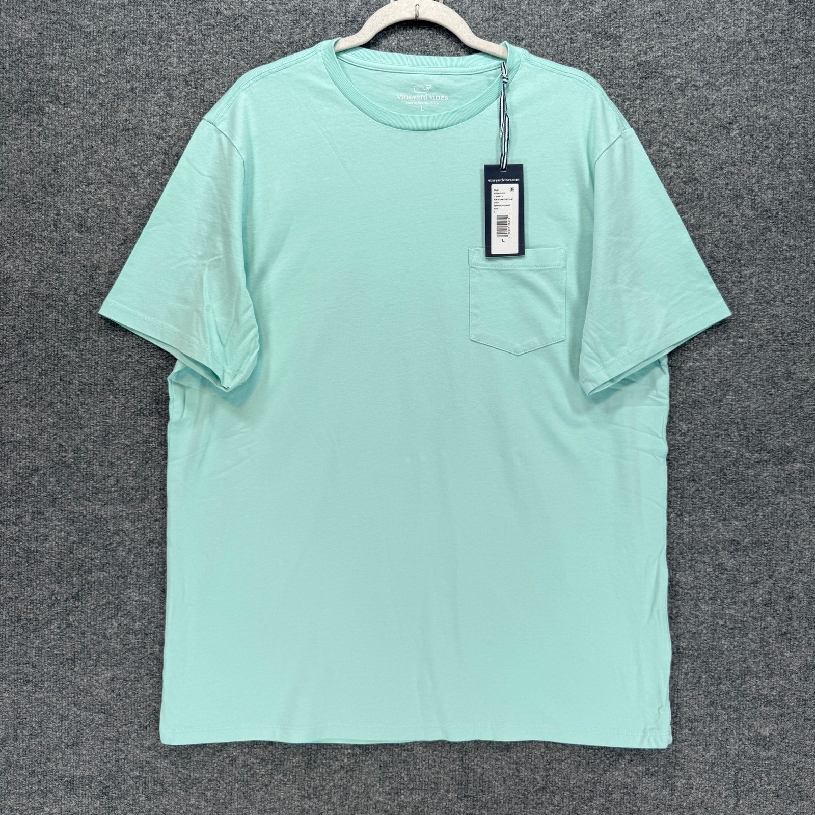 Vineyard Vines Tshirt Mens Large Mangrove Mint Pocket Cotton Short Sleeve NEW