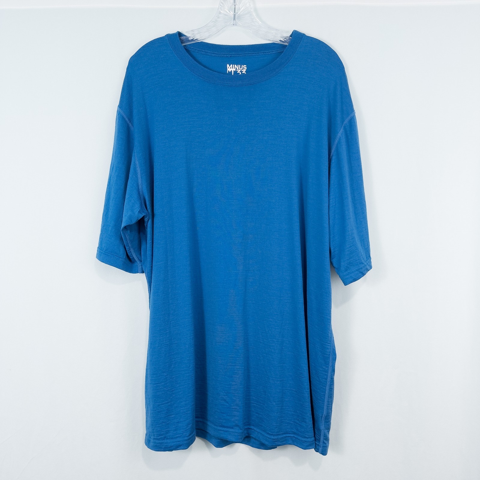Minus33 Superfine Merino Wool Crew Neck T Shirt Mens XXL Blue Baselayer Hiking