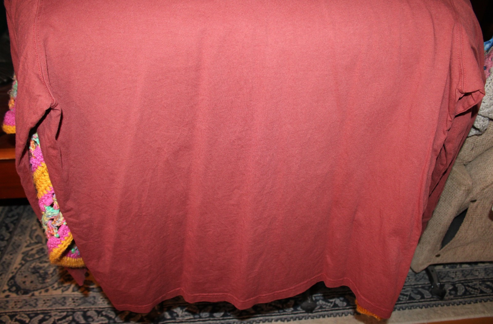 Mens Dickies 2 XL 100% Cotton Burgundy Henley T Shirt Long Sleeve With Pocket