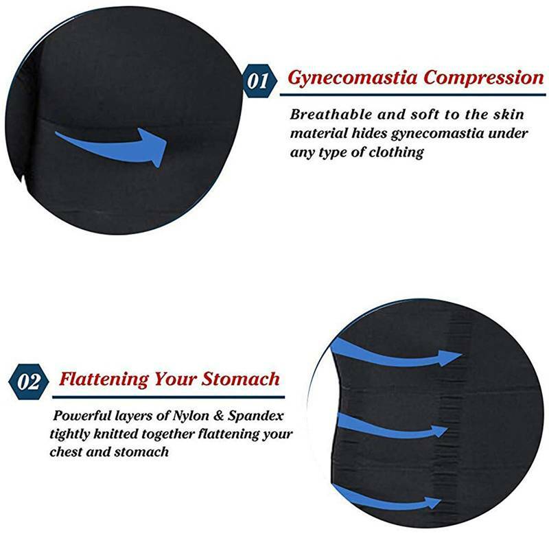 Men’s Slimming Body Shaper Vest Abs Abdomen Compression Shirt Workout Tank Top