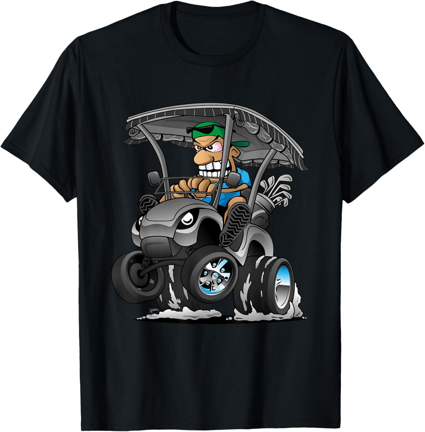 Funny Golf Cart Cartoon Golf Car and Golfing Humor Design T-Shirt