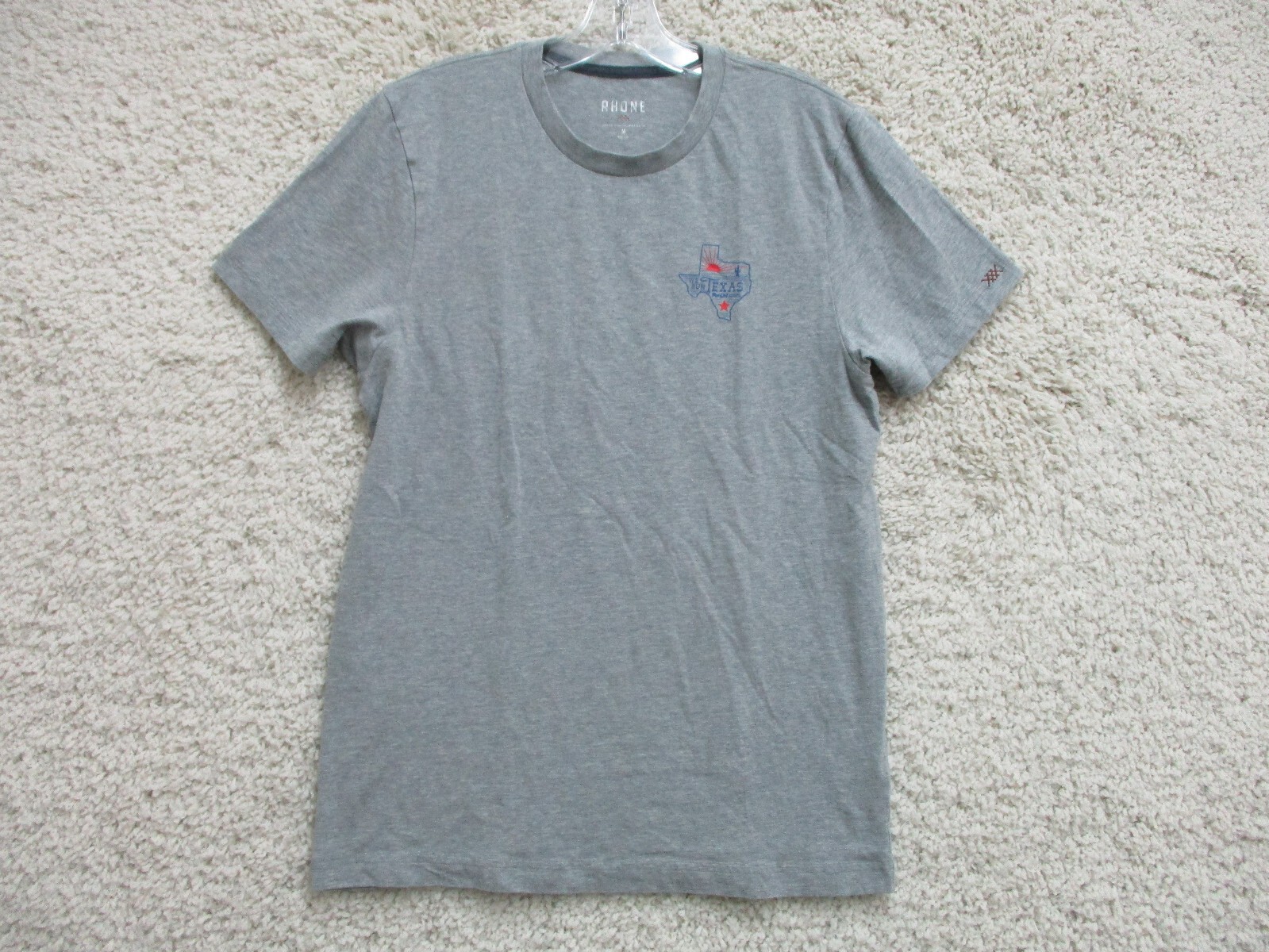 Rhone Shirt Medium Adult Gray Athletic Texas Running Stretch Modern Fit Mens M