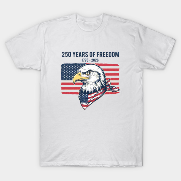American 250th Anniversary Shirt 250 Years of Freedom USA Flag Tee S-5XL