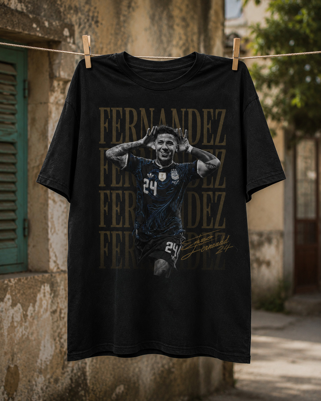 Enzo Fernandez Vintage Graphic T-Shirt, Soccer Fan Shirt, Football Player Tee
