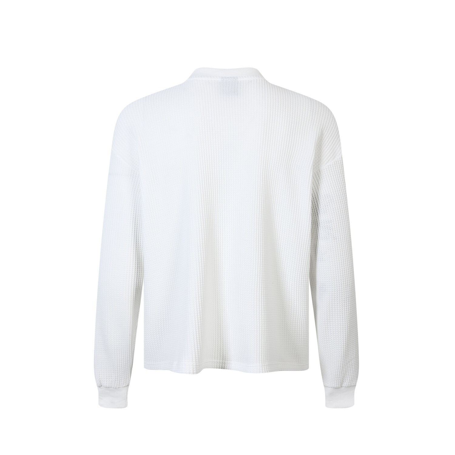 Men’s Work Taeleplus Waffle Knit Long Sleeve Tee Streetwear Y2K Graphic White