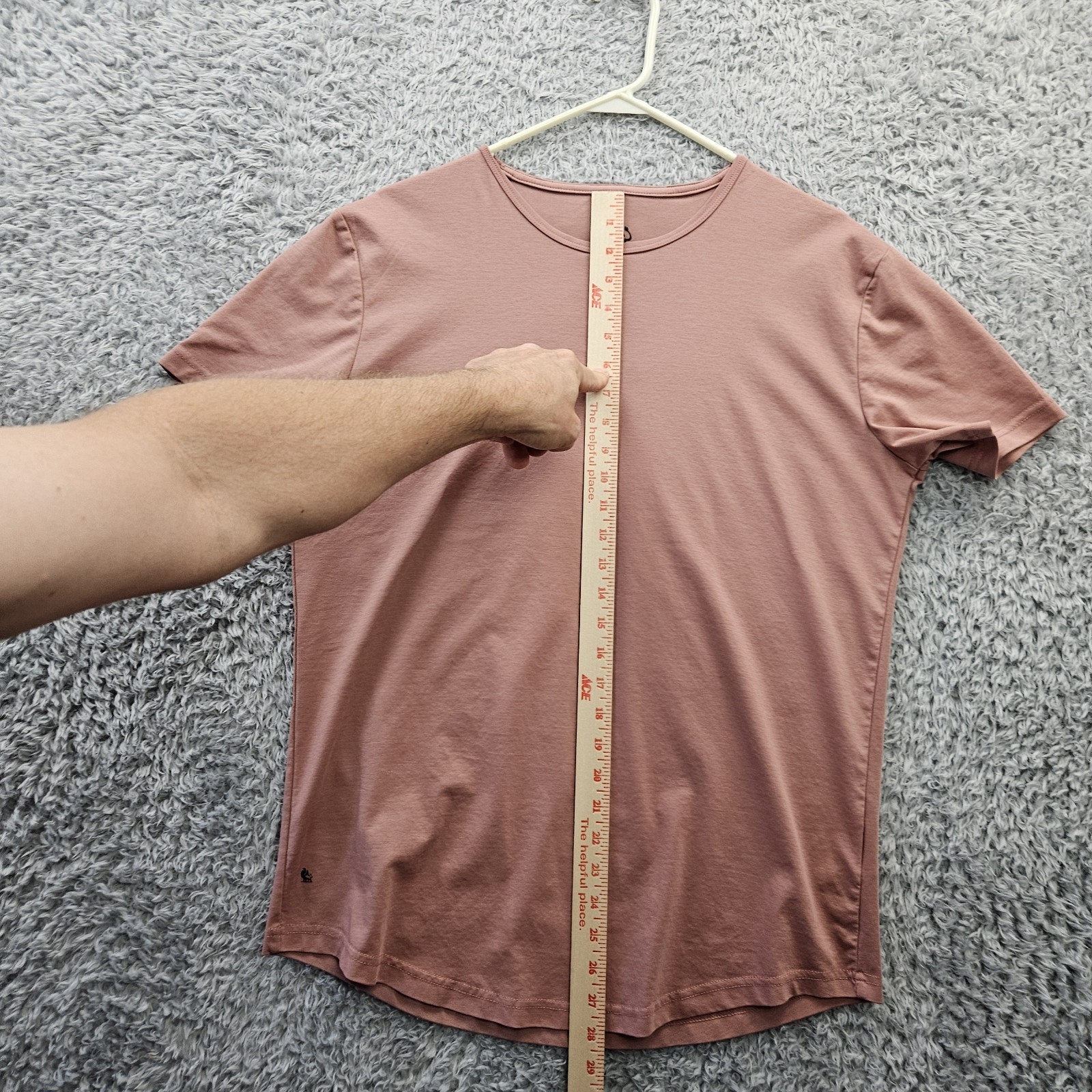 DAVID OUTWEAR T Shirt Undershirt Curve Hem Pink XL Fits Snug Like L Workout
