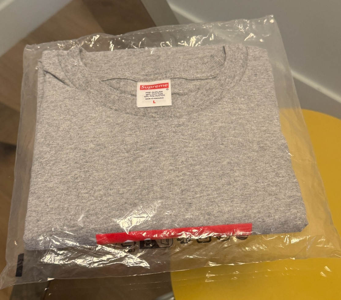 Supreme Arabic Box Logo Tee Heather Grey – Size Large