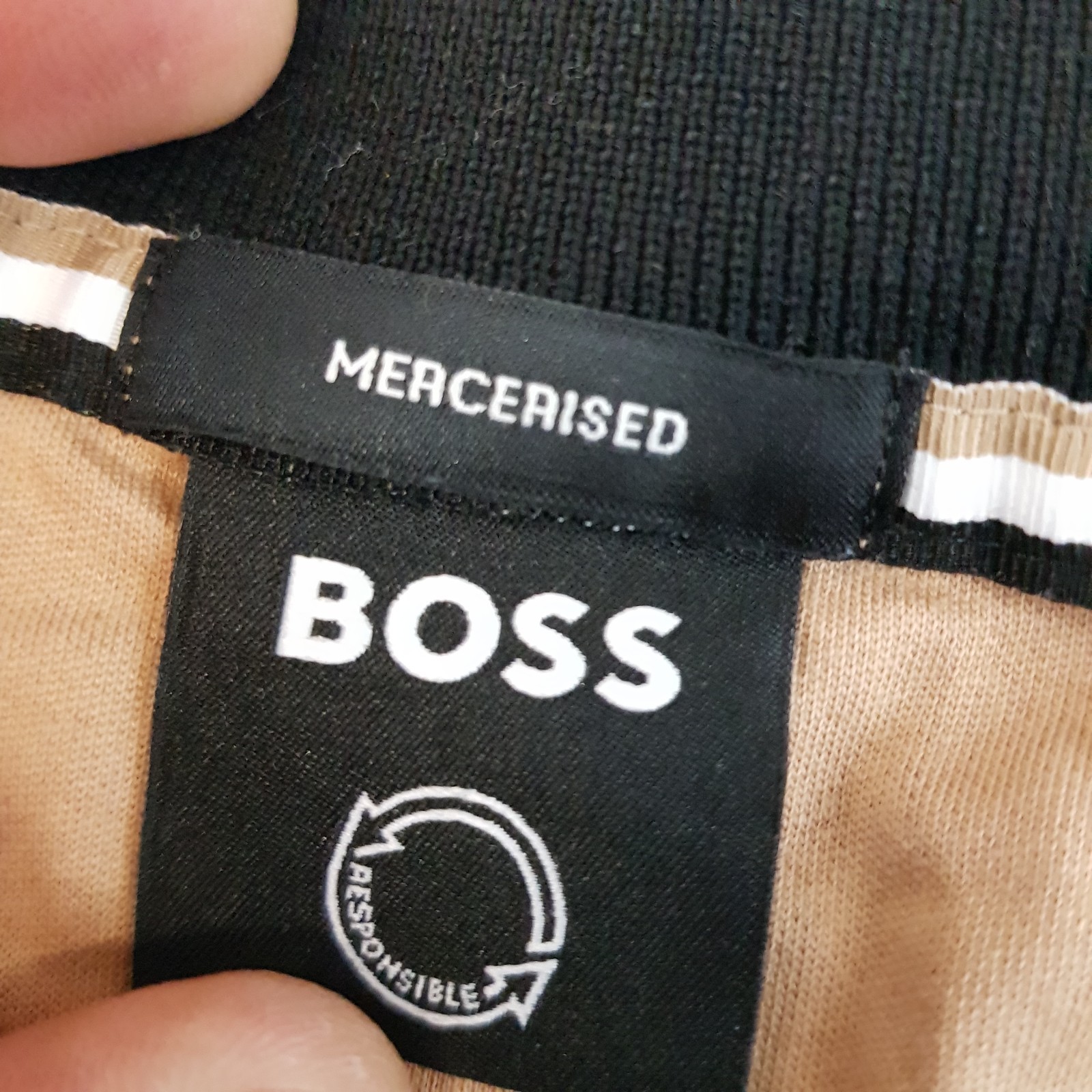 Hugo Boss Mens T-Shirt 3XL XXXL Brown Mercerised Tiburt 276 Tight Neck Short
