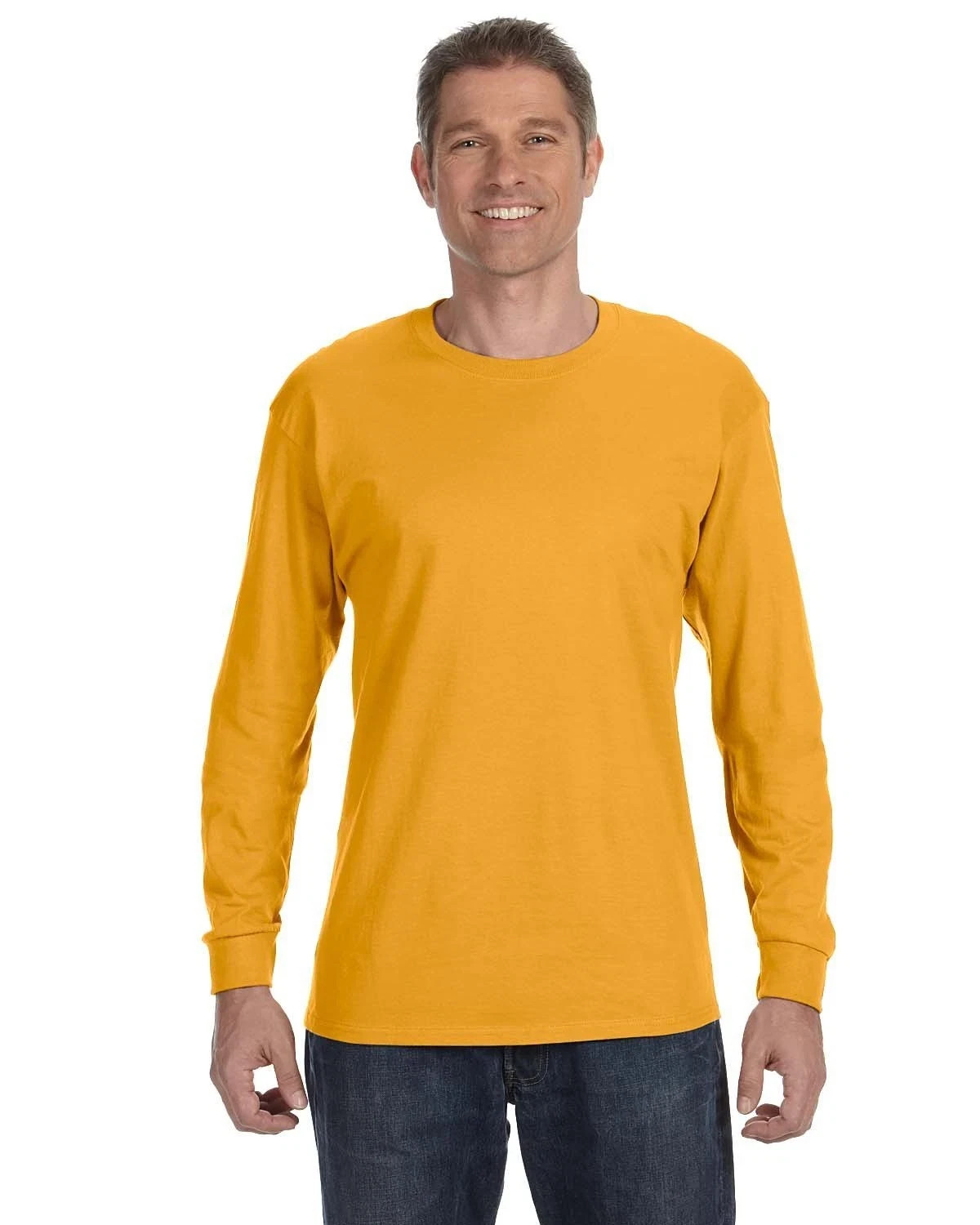 Gildan G540 Men’s Heavy Cotton Preshrunk T Shirt Long Sleeve Crew Neck T-Shirt
