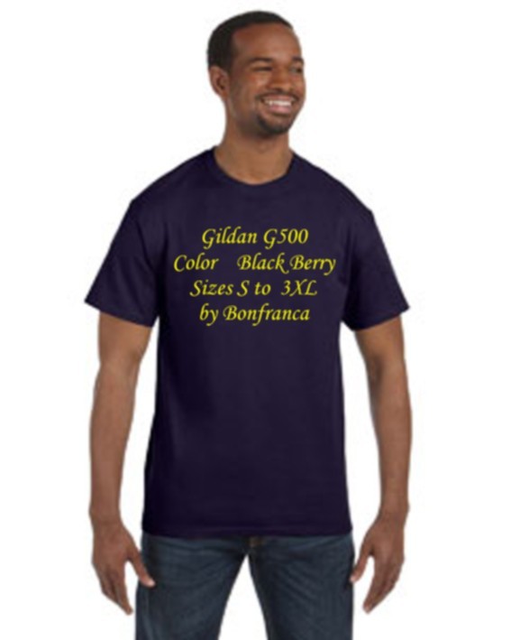 Gildan G500 Blackberry purple Heavy Cotton 5.3 oz. T-Shirt G5000 500 Mora Z7