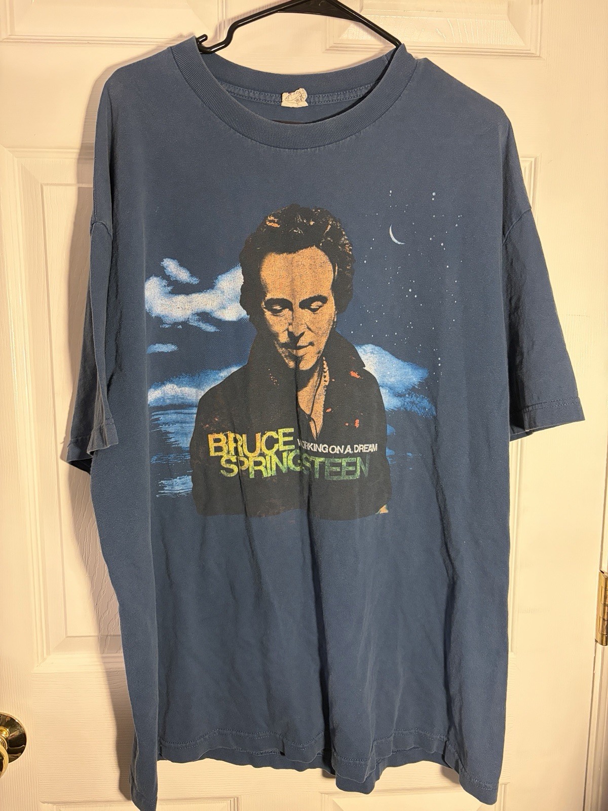 Bruce Springsteen Tour 2009 Men’s 2xl Blue Double-Sided Graphic Cotton Tee