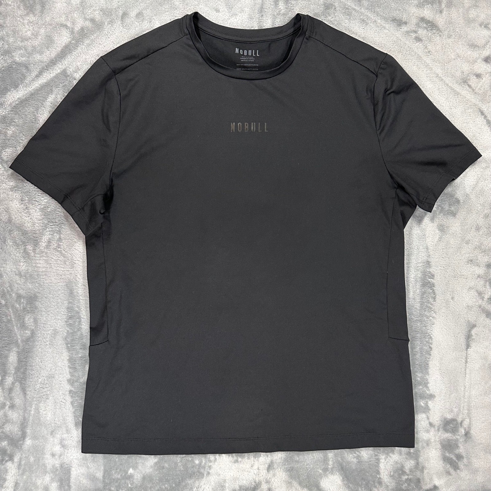NOBULL Mens Black Recycled Polyester Activewear Training T-Shirt Size Large