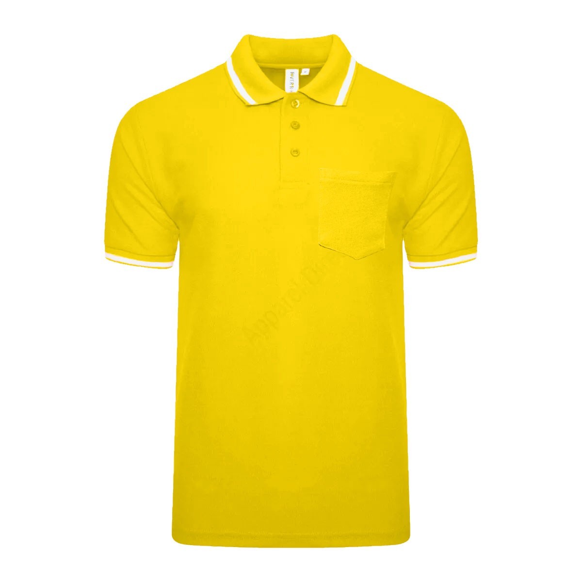 Men’s Polo Short Sleeve Pique Plain Single Tipping Chest Pocket Casual Tee Top