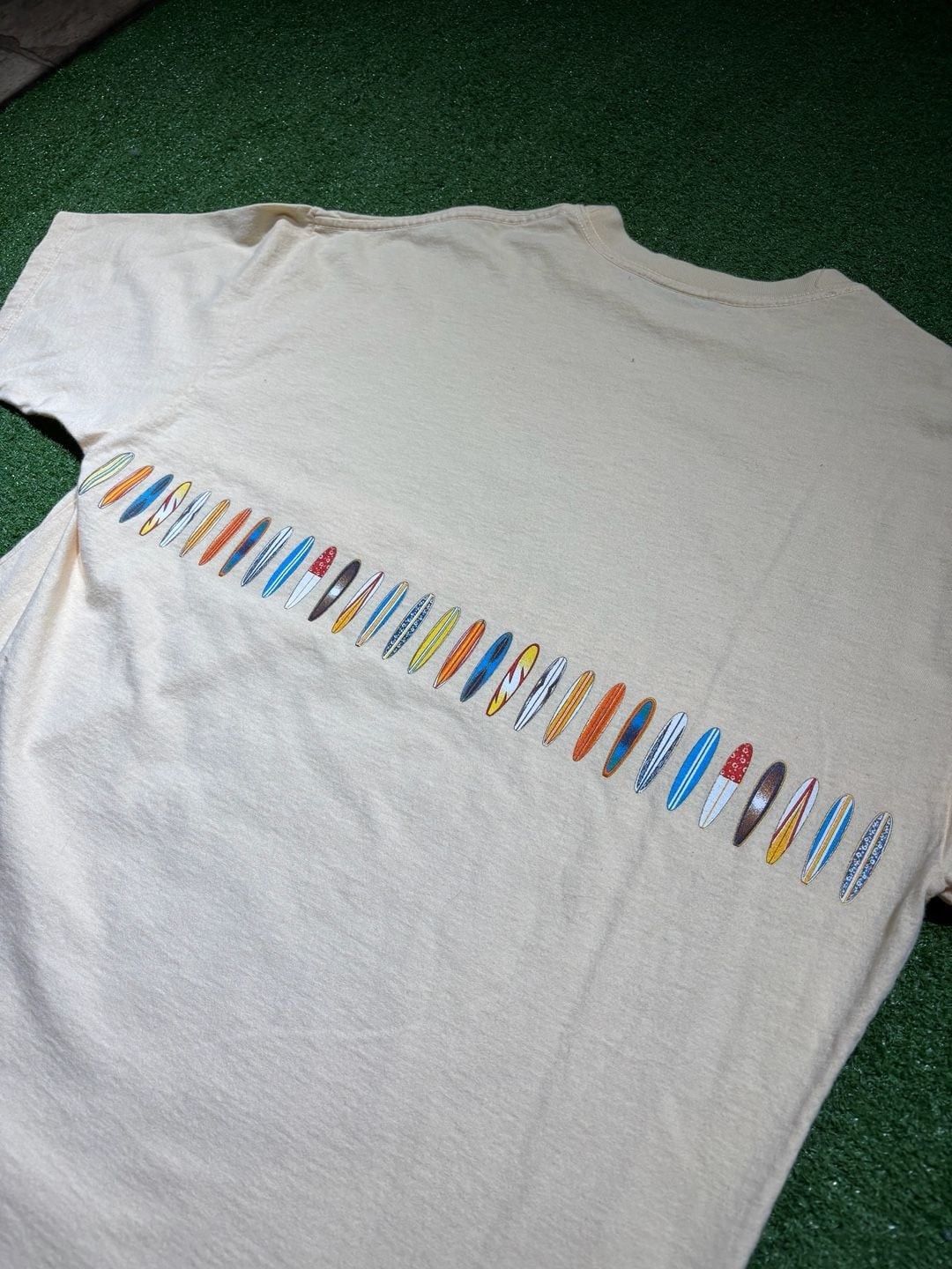 Vintage 90s Ron Jon Surf Shop wrap around Multi Surfboard made in USA T-Shirt