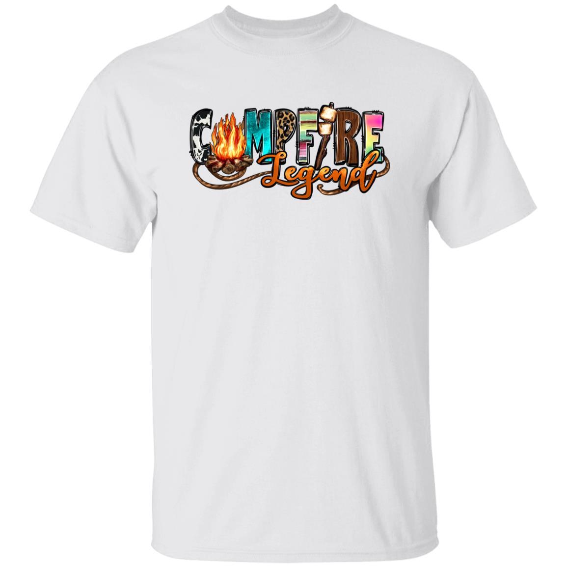 Campfire Legend T-Shirt camping bonfire Unisex tee White Sand Sport Grey