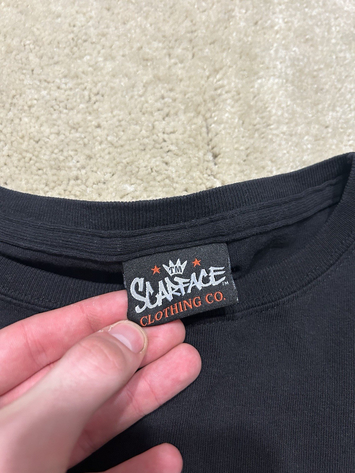 Vintage Scarface Clothing Co Tee Shirt Mens 4XL Black Graphic Print Beaded
