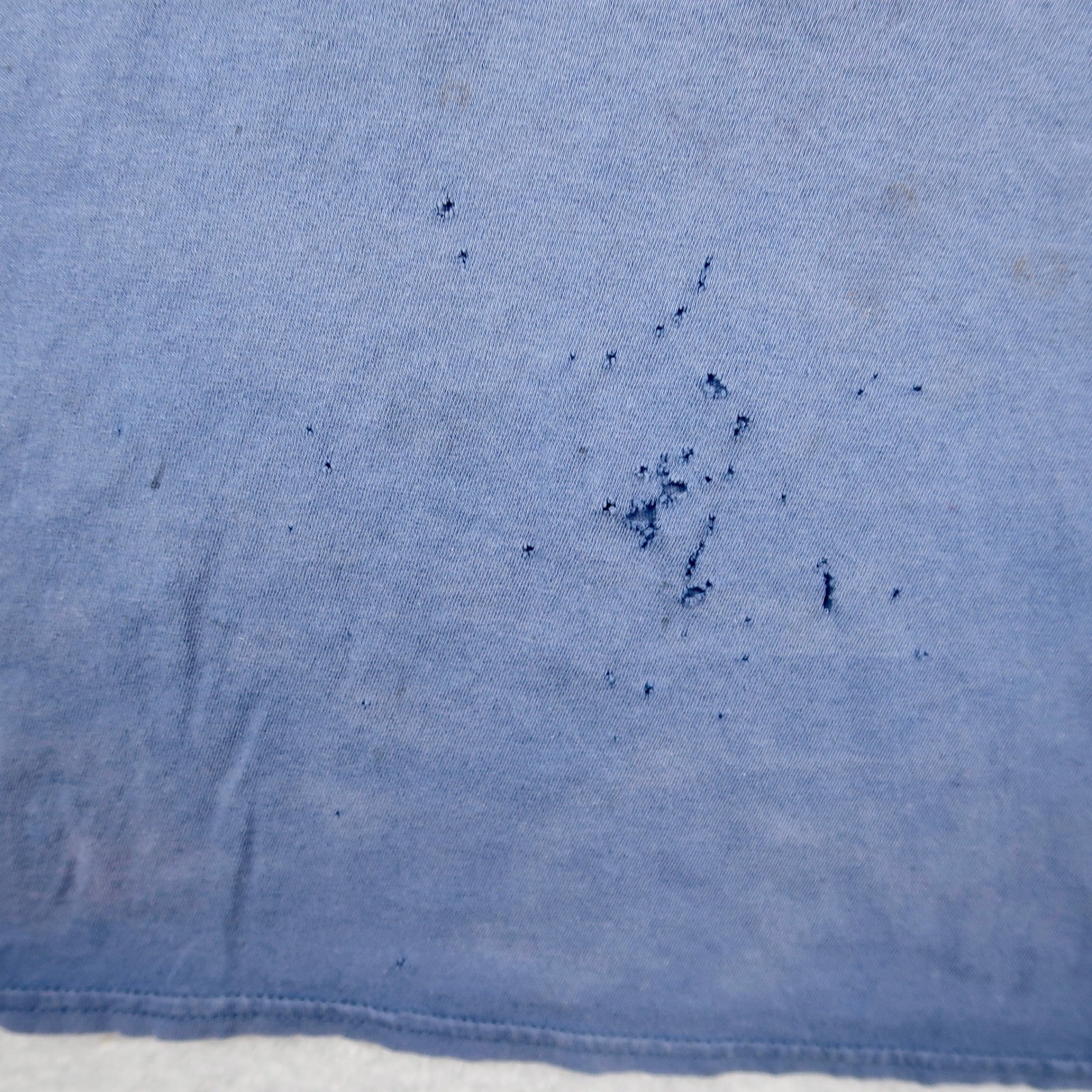 Distressed Pocket T-Shirt Mens Faded Blue Short Sleeve Crewneck 2XL