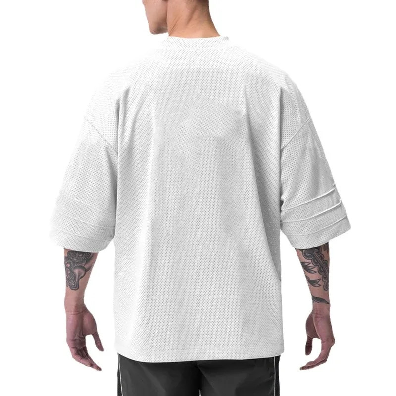 High Performance T Shirt Gym Workout Oversized Mesh Half Sleeve T-Shirt