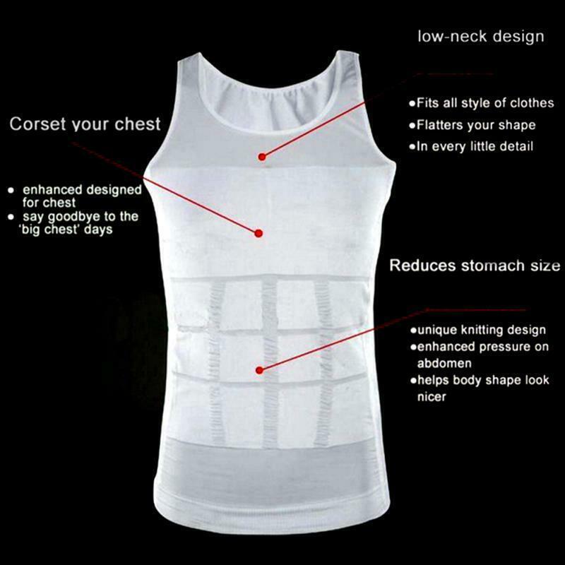 Men Compression Shirt Sleeveless Body Shaper Base Layer Slimming Tank Top Vest