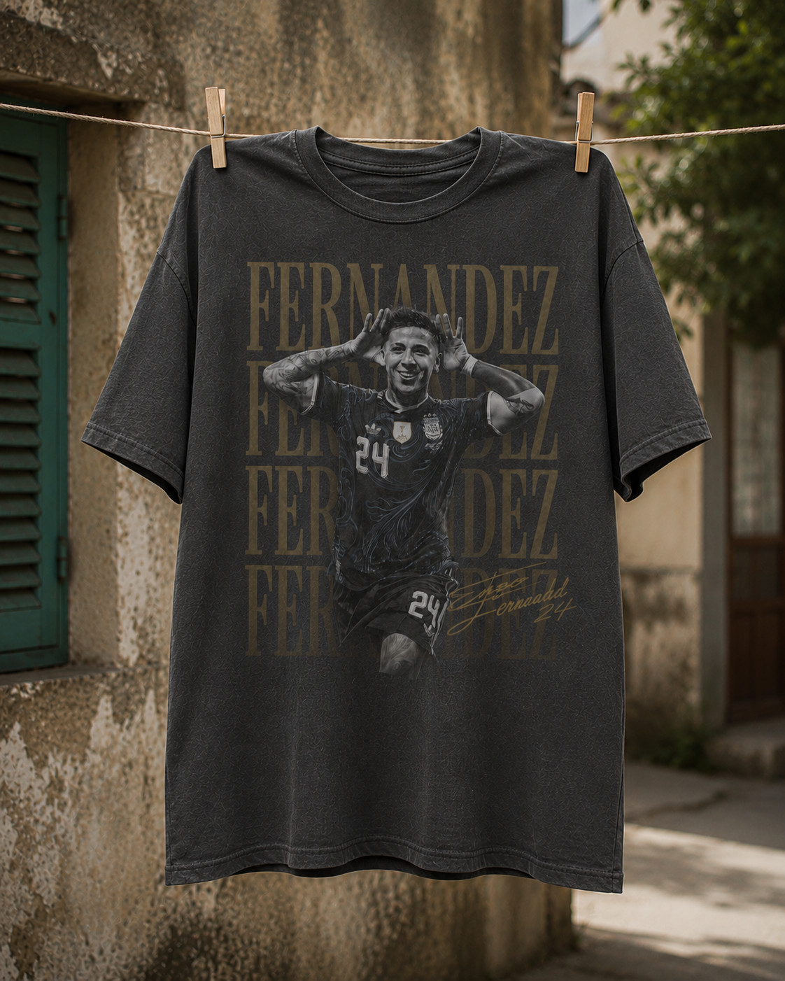 Enzo Fernandez Vintage Graphic T-Shirt, Soccer Fan Shirt, Football Player Tee
