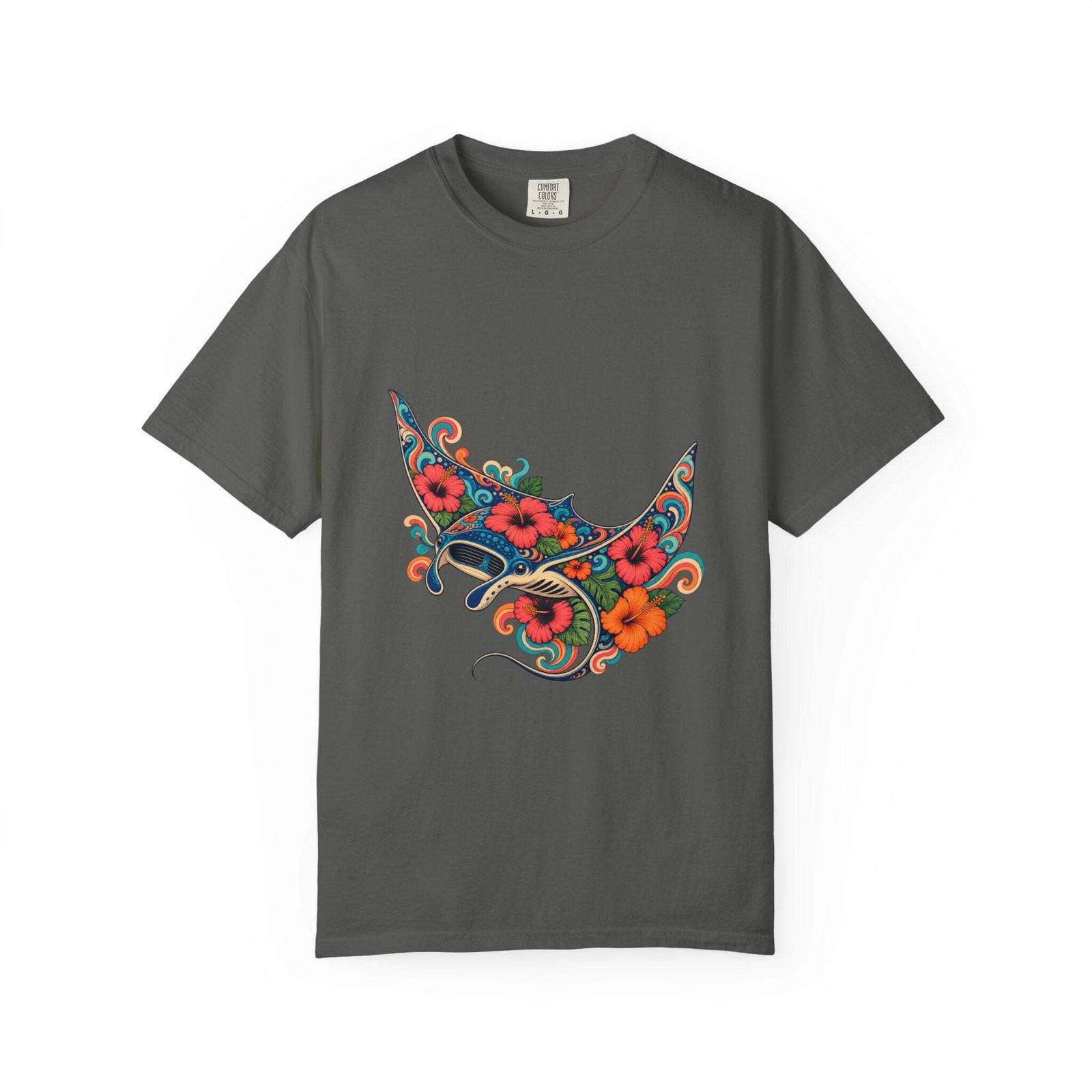 Psychedelic Hibiscus Manta Graphic Tee
