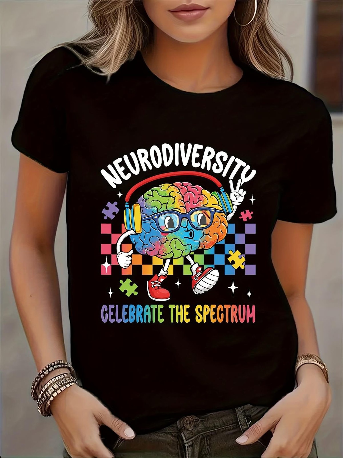 Women’S Neurodiversity Awareness Tee – Embrace The Spectrum Graphic Design, Ca
