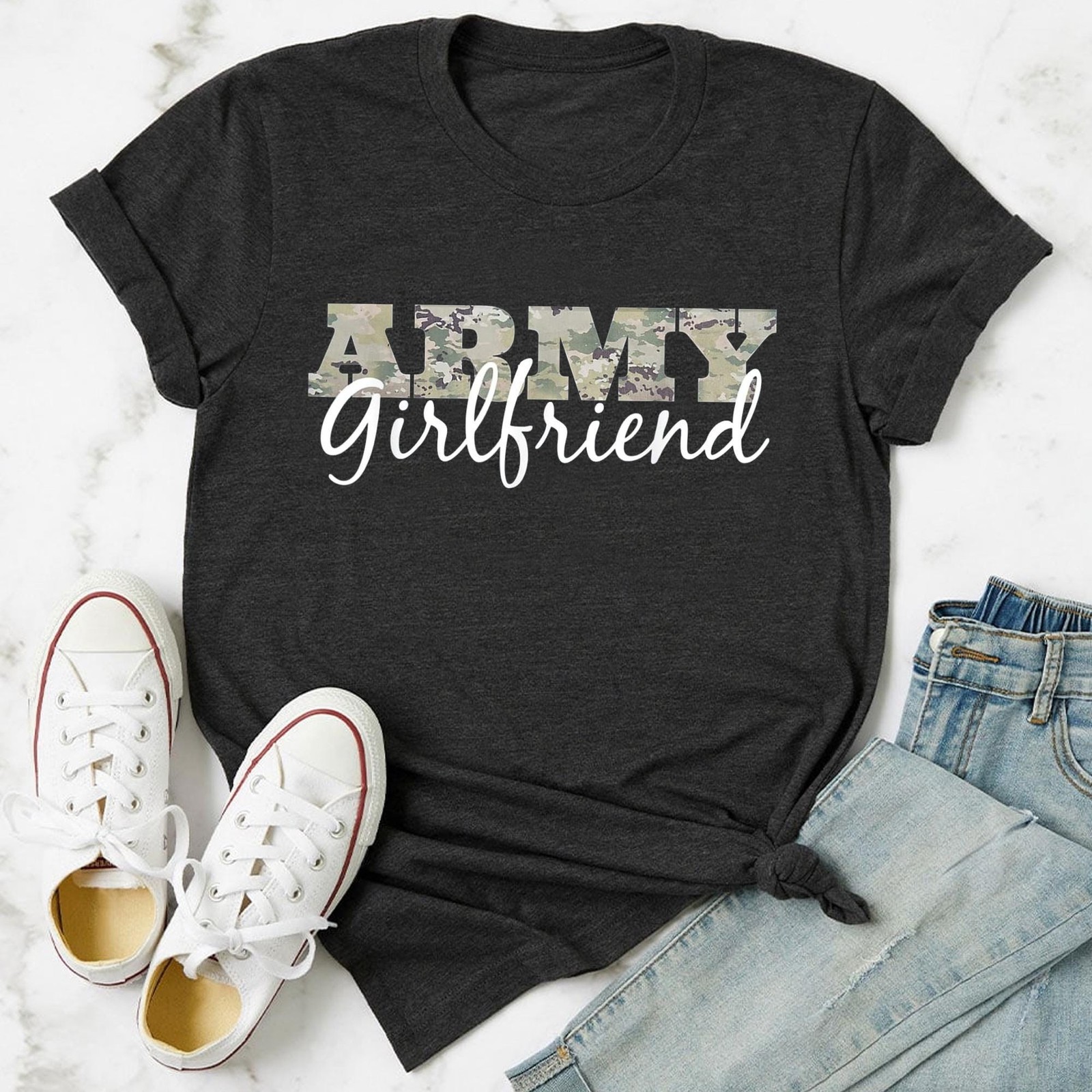 Proud Army Girlfriend Shirt Military Girlfriend Shirt Soldier Girlfriend Shirt