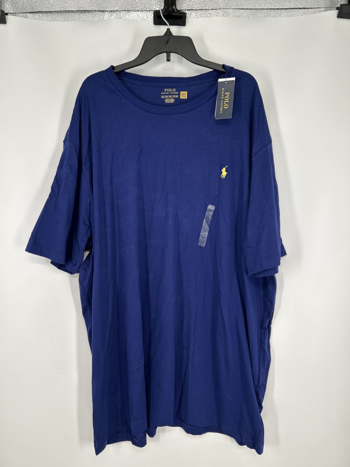 Polo Ralph Lauren T Shirt Men 4XLT Blue Embroidered Pony Logo Crew Neck Pullover
