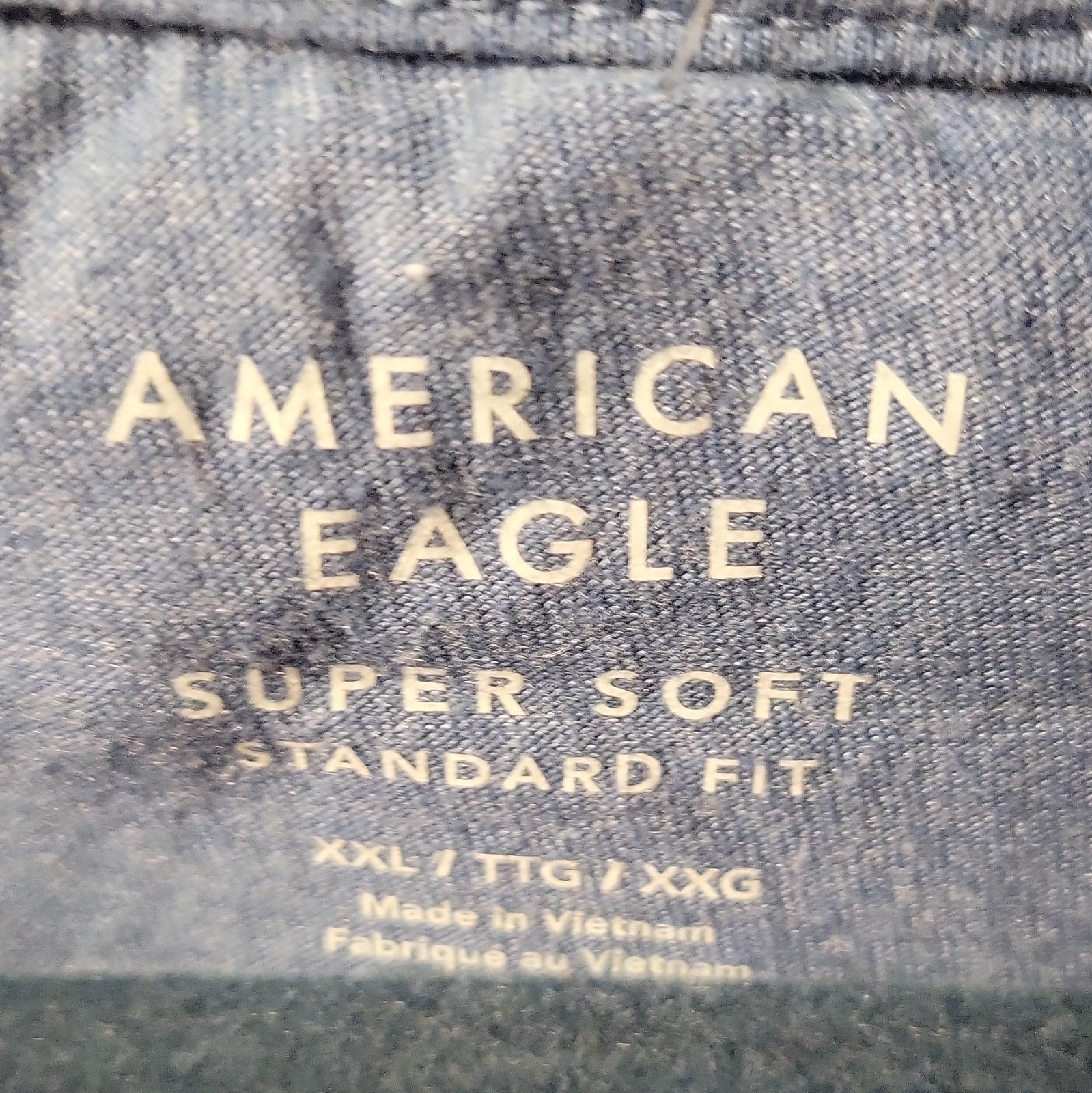 American Eagle Super Soft Men’s XXL Blue Standard Fit Logo Crew Neck Tee