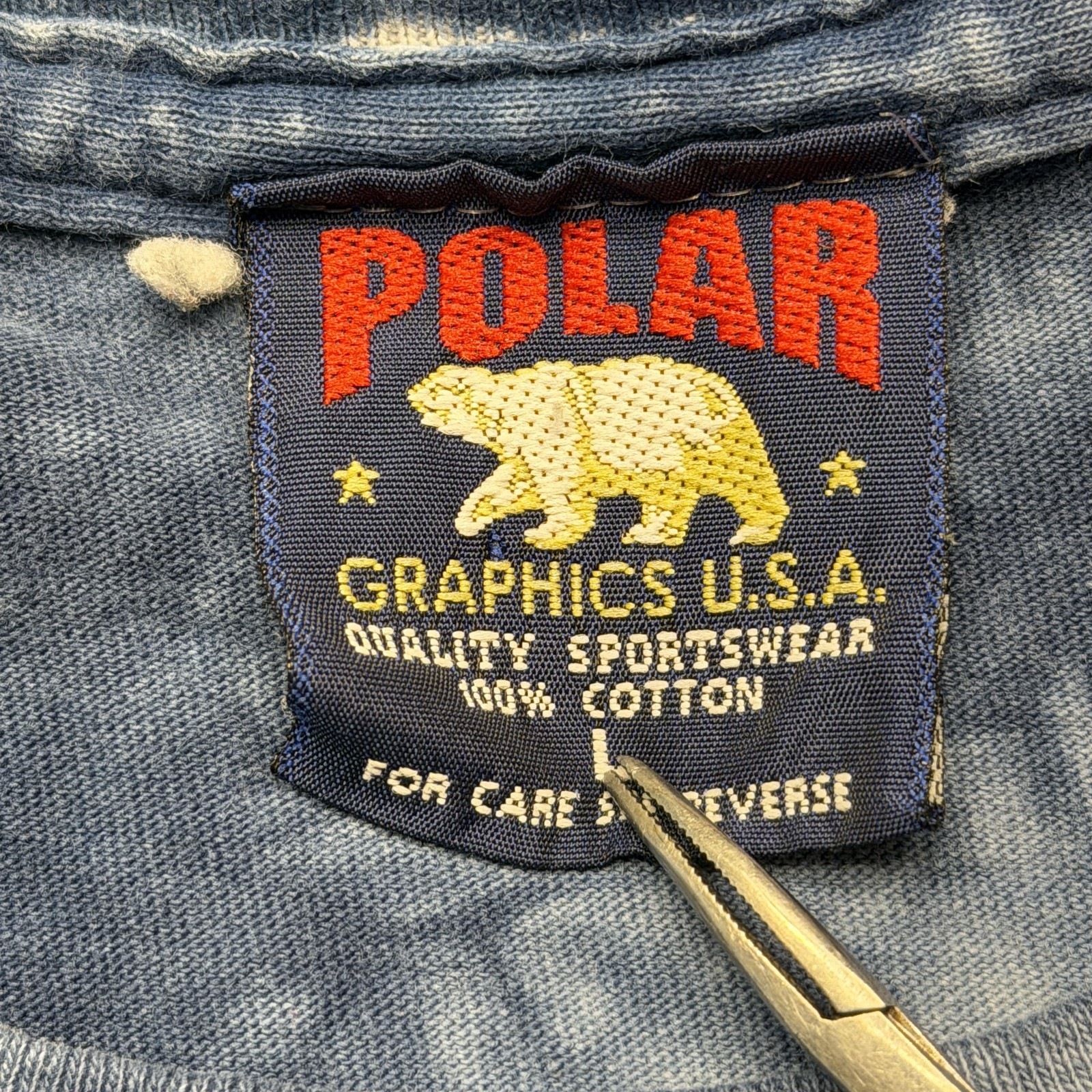 Vintage Polar Graphics Shirt Mens Large Blue Tie Dye Bald Eagle Graphic Wildlife