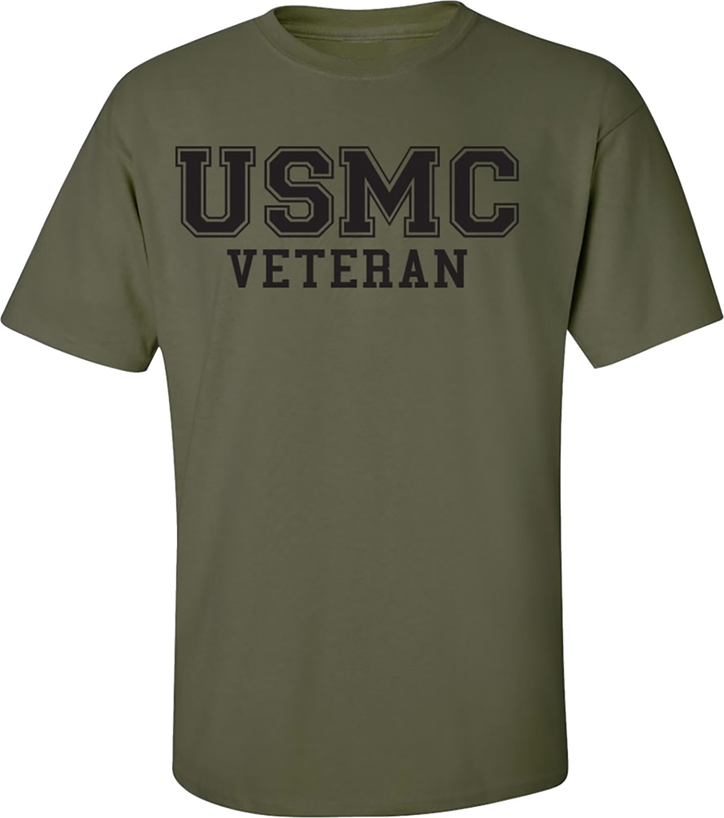 “USMC Veteran” Athletic logo Military Green Short Sleeve Tee Adult Small to 5XL
