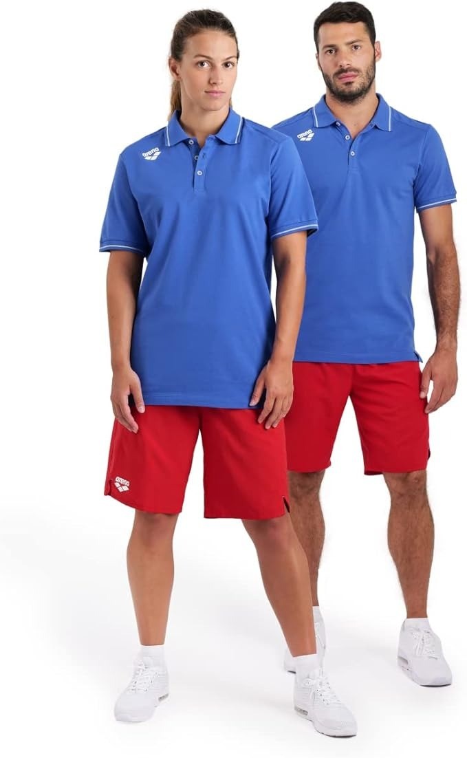 ARENA Team Solid Polo Shirt Unisex Small Royal Blue Cotton Short Sleeve S